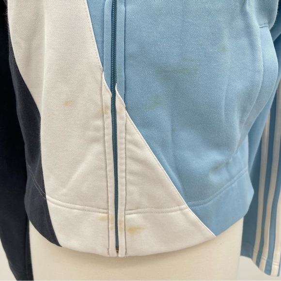 Adidas Blue Track Jacket Size Large FLAWED Adidas Blue Jacket - Picture 2 of 11